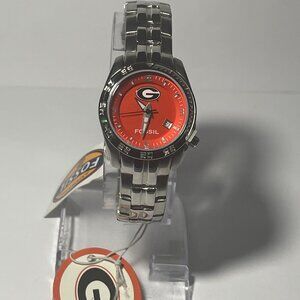 Georgia Bulldogs NCAA Stainless-Steel Women's Watch by Fossil NEW
